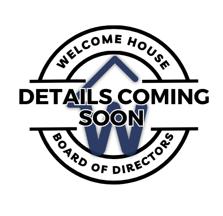 A round welcome house sign with text 'Details Coming Soon' and a Board of Directors logo, indicating an upcoming announcement.